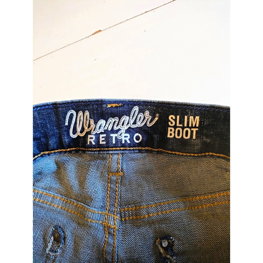 Wrangler Retro Slim Boot Blue Jeans Western Cowboy Mens 32x32 Bootcut Ranchwear